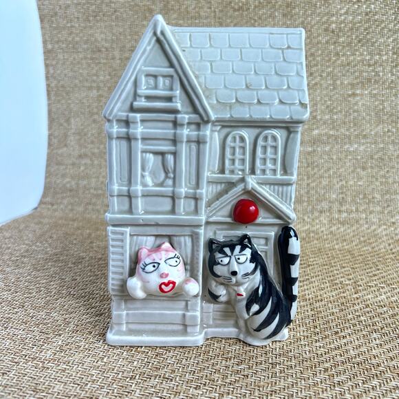 Vintage Takahashi San Francisco Tom Cat Ceramic House Bank Hand Painted - Picture 1 of 6